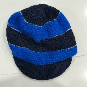 Outdoor Research Kids Blue and Black Knit Beanie with fleece lining